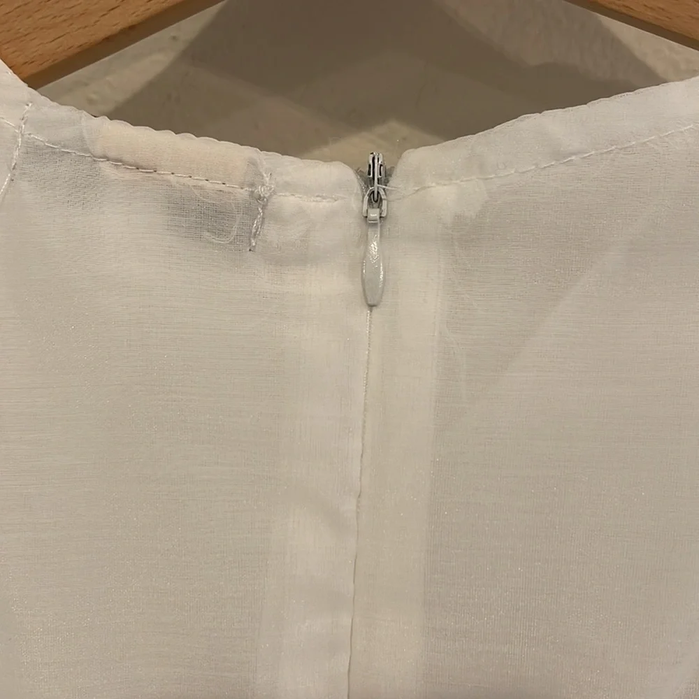 White Ruffle Sleeve Formal Dress for Girls